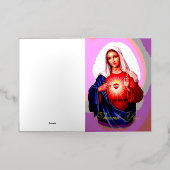 Het Onbevlekte Hart van Maria Dank U Folie Wenskaart (Buiten Laag)