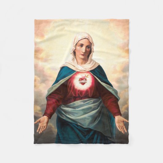 Het Onbevlekte Hart van Maria Fleece Deken (Voorkant)