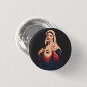 Het Onbevlekte Hart van Maria Ronde Button 3,2 Cm (Voorkant /achterkant)