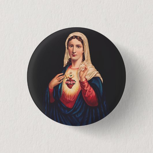 Het Onbevlekte Hart van Maria Ronde Button 3,2 Cm (Voorkant)