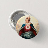 Het Onbevlekte Hart van Maria Ronde Button 3,2 Cm (Voorkant /achterkant)