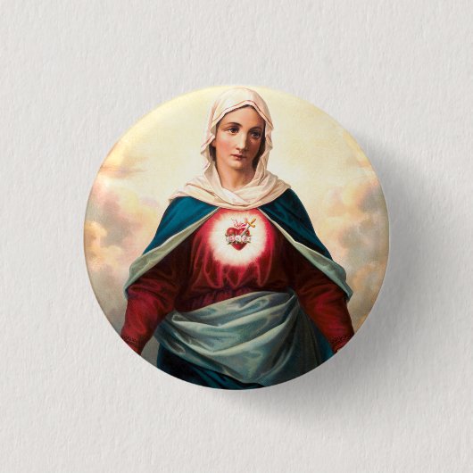 Het Onbevlekte Hart van Maria Ronde Button 3,2 Cm (Voorkant)