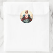 Het Onbevlekte Hart van Maria Ronde Sticker (Tas)