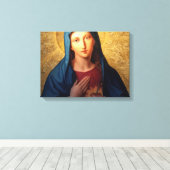 Het onbevlekte hart van Mary Canvas Afdruk (Insitu (Houten vloer))