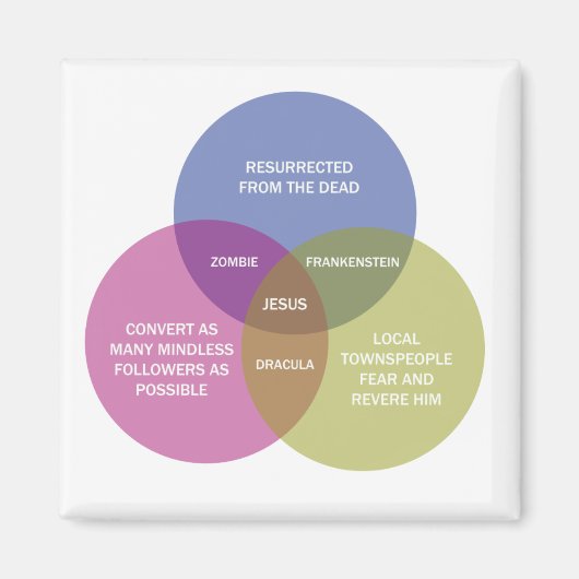 Het onbevlekte venn-diagram magneet (Voorkant)