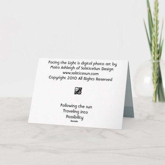 Het onder ogen zien van het Licht Kaart (Achterkant)