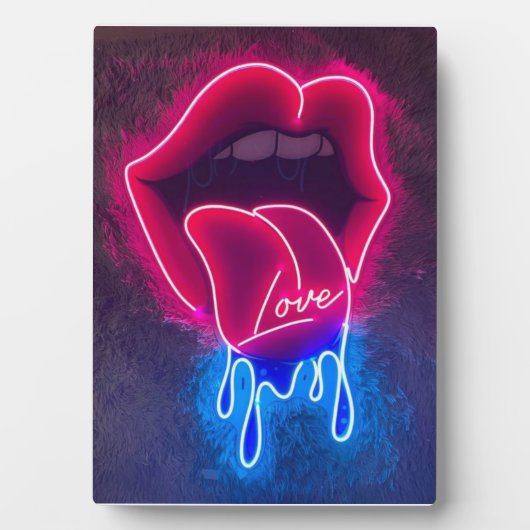 Het onderdompelen Lips Neon Teken, Druppelen Liefd Fotoplaat (voorkant)