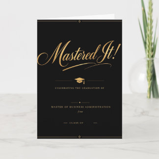 Het Ondermeesterd! MBA Afstudeerkaart | Zwart Goud Kaart