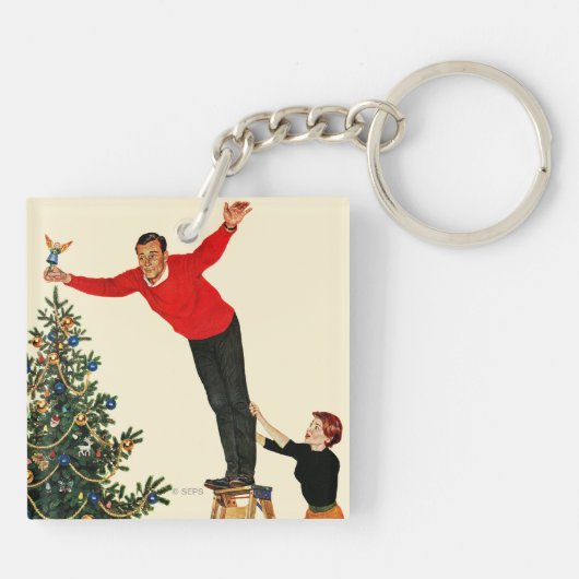 Het onderpingelen van de Boom Sleutelhanger (Achterkant)