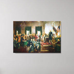 Het ondertekenen van de V.S.- Verklaring van Canvas Afdruk