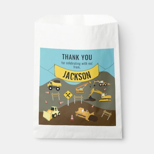 Het onderwerp van de bouwplaats van vrachtwagens D Bedankzakje (Voorkant)