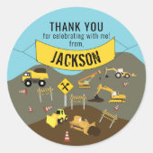 Het onderwerp van de bouwplaats van vrachtwagens D Ronde Sticker (Voorkant)