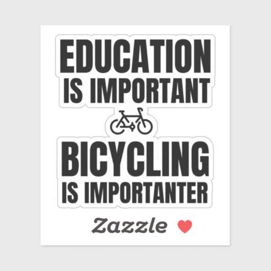 Het onderwijs is belangrijk dat fietsen belangrijk sticker (Vel)