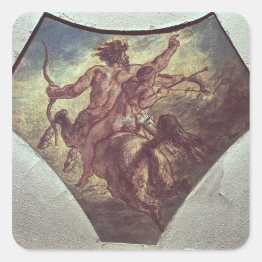 Het onderwijs van Achilles Vierkante Sticker (Voorkant)
