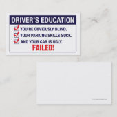 Het onderwijs van de bestuurder is mislukt visitekaartje (Voorkant / Achterkant)