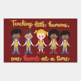 HET ONDERWIJS VAN KLEINE MENSEN HEEFT ÉÉN HART PER RECHTHOEKIGE STICKER