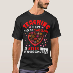 Het onderwijzen als bo van chocolade Valentijnsdag T-shirt
