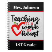 Het onderwijzen is een kunstwerk voeg naamsrang to notitieboek (Voorkant)