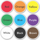 Het onderwijzen van Kleuren Vinyl Stickers (Voorkant)