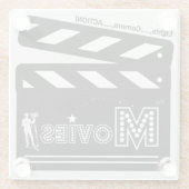 *Het Onderzetter Films* Clapper Glass Glazen Onderzetter (Achterkant)