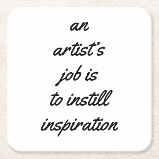 Het Onderzetter Taakpapier van een kunstenaar (Voorkant)