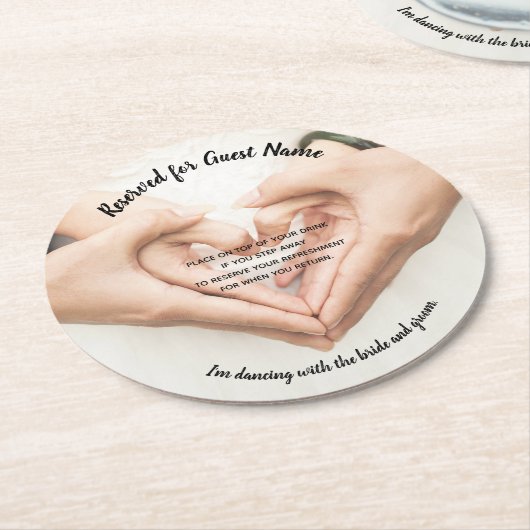 Het Onderzetter van de bruiloft - neem mijn Drink  (Gebogen)