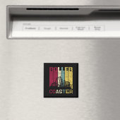 Het Onderzetter van Roller Retro Silhouette gift Magneet (Insitu (Vaatwasser))