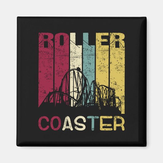 Het Onderzetter van Roller Retro Silhouette gift Magneet (Voorkant)