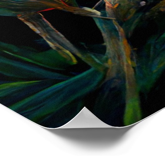 Het onderzoeken van een Lush Oerwoud Landschap doo Poster (Hoek)