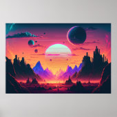 Het onderzoeken van het Landschap van de Synthwave Poster (Voorkant)