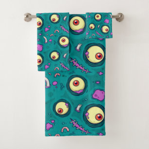 Het One Eye Monster Pattern Bad Handdoek