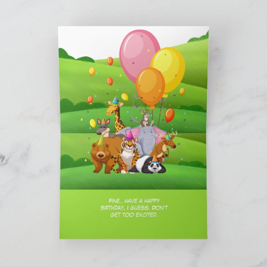 Het ongedrukte konijn met verrassing in grappig kaart (Binnen)