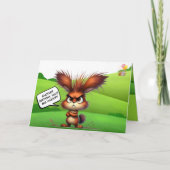 Het ongedrukte konijn met verrassing in grappig kaart (Voorkant)
