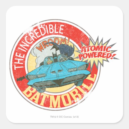 Het ongelooflijke Batmobile pictogram Vierkante Sticker (Voorkant)