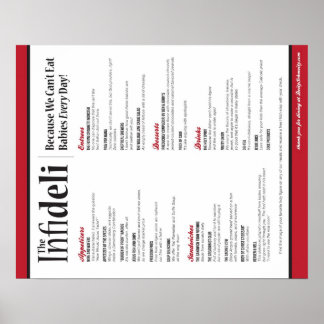 Het Ongelovigen Menu Poster