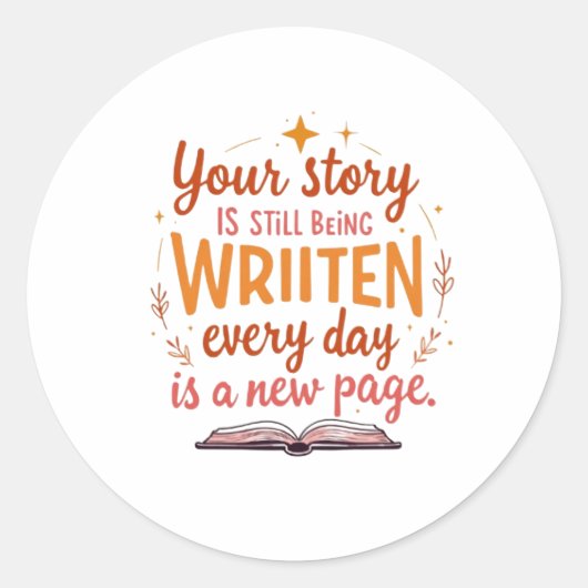 Het ongeschreven hoofdstuk: Boek & Sterren Kunst Ronde Sticker (Voorkant)