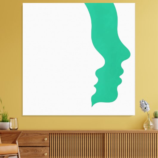 Het ongeziene gesprek canvas afdruk (Insitu (Woonkamer))