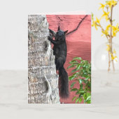 Het ongrijpbare zwarte eekhoorn gevouwen Wenskaart Kaart (Gele Bloem)