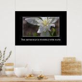 Het onmogelijke is mogelijk door geloof poster (Keuken)