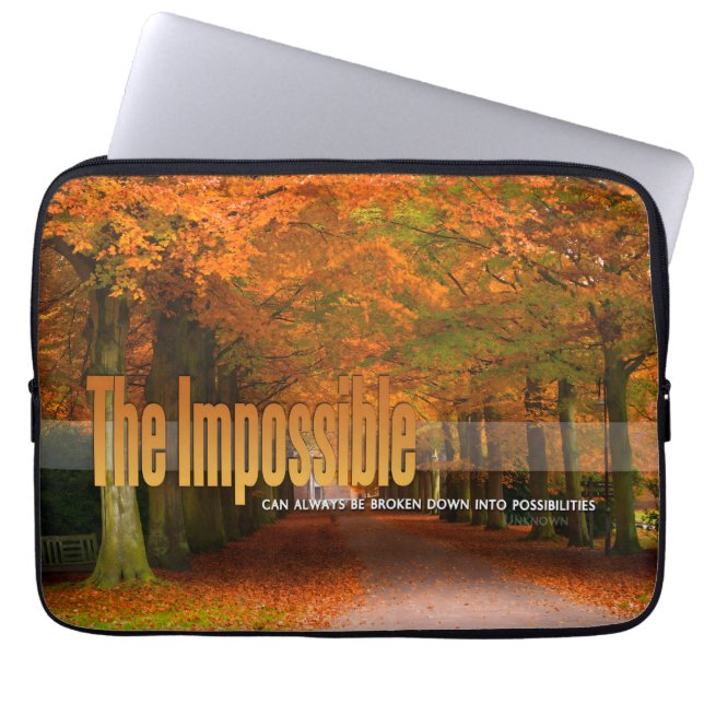 "Het onmogelijke kan worden gebroken" Inspirerend  Laptop Sleeve (Voorkant)