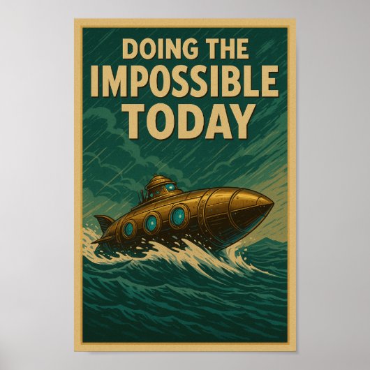 Het onmogelijke vandaag - Steampunk Submarine P Poster (Voorkant)