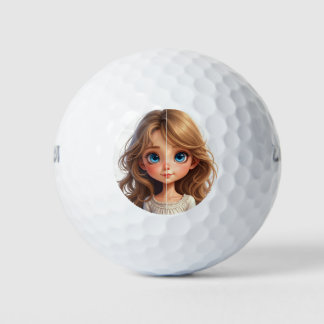 Het onschuldige kleine meisje golfballen
