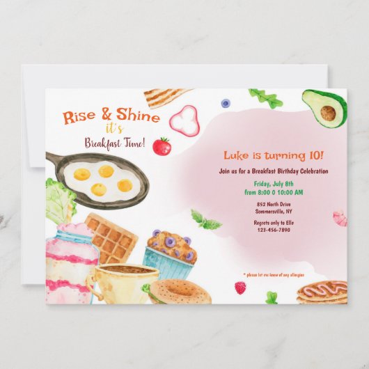 Het ontbijt is geserveerd kaart (Voorkant)