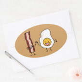 Het Ontbijt van het Ei van Combo van eieren en van Ovale Sticker (Envelop)