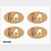 Het Ontbijt van het Ei van Combo van eieren en van Ovale Sticker (Vel)