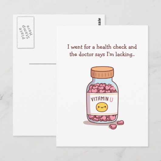 Het ontbreken van vitamine U Funny Valentijnsdag Briefkaart (Voorkant / Achterkant)