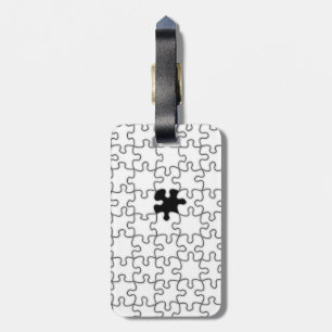 Het ontbrekende patroonpatroon van het puzzelstuk bagagelabel