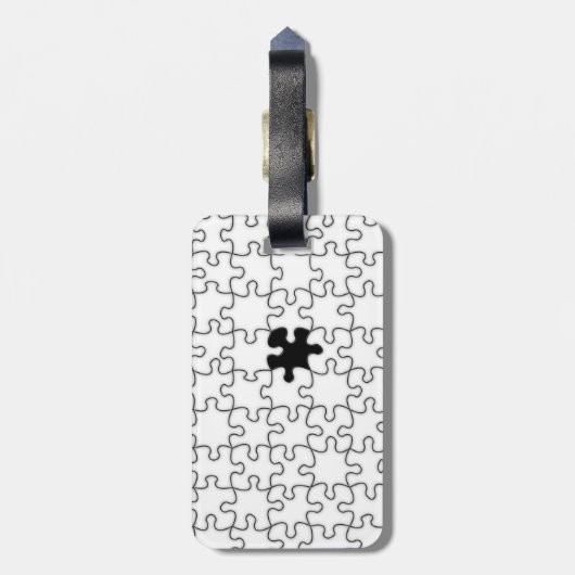 Het ontbrekende patroonpatroon van het puzzelstuk bagagelabel (Achterkant verticaal)