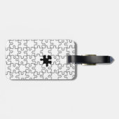 Het ontbrekende patroonpatroon van het puzzelstuk bagagelabel (Achterkant horizontaal)