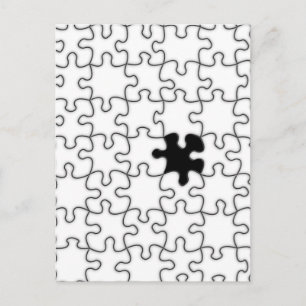 Het ontbrekende patroonpatroon van het puzzelstuk briefkaart